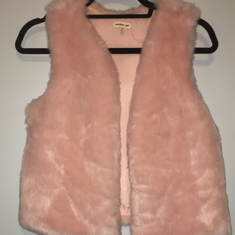 pink faux fur vest